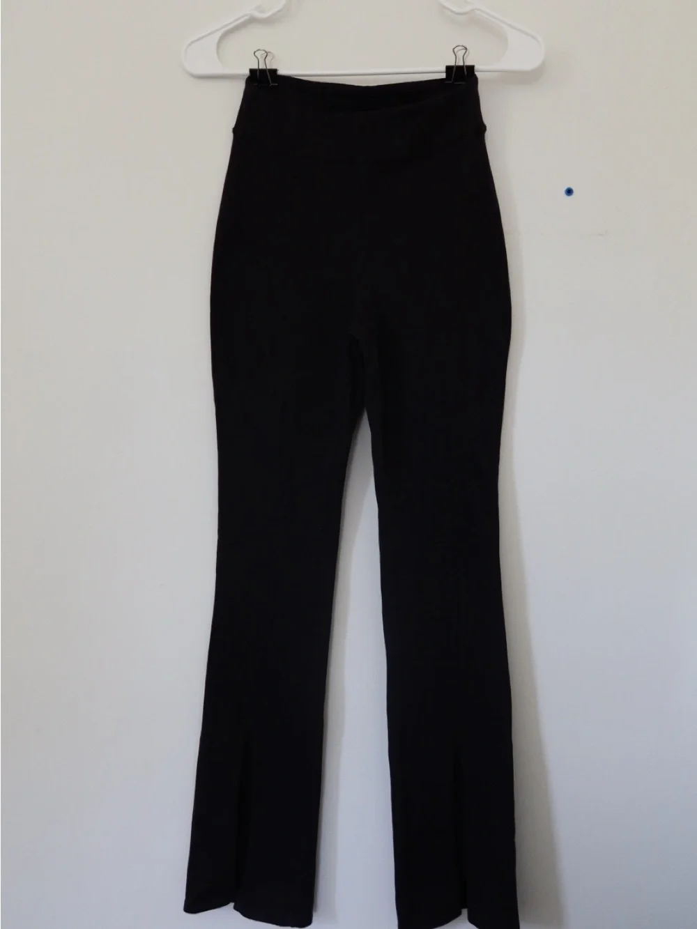 ALO Yoga Black High-Rise Wide Leg Split-Hem Pants